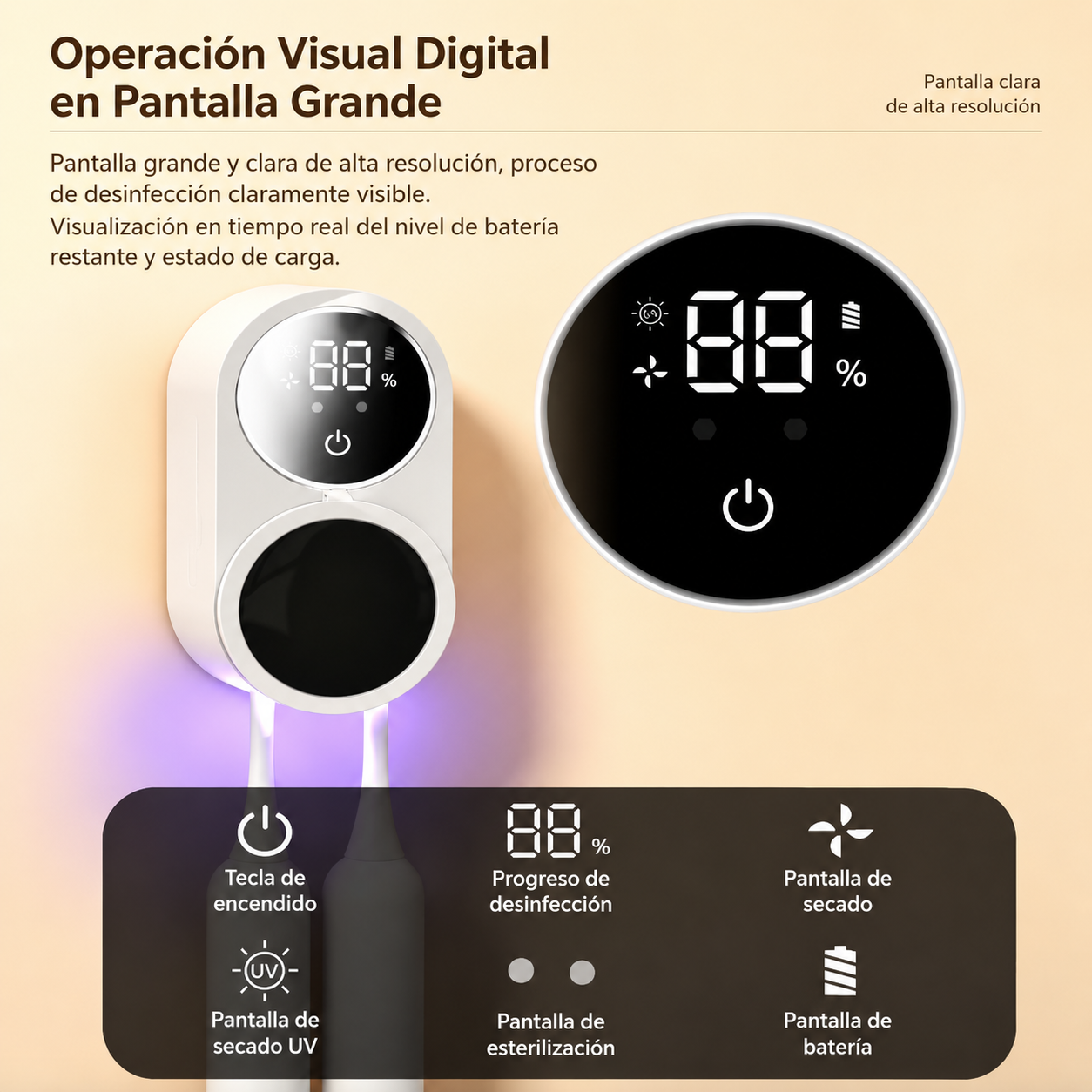 Limpiador de cepillos con luz ultravioleta