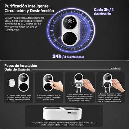 Limpiador de cepillos con luz ultravioleta