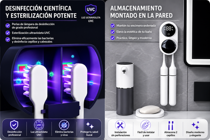 Limpiador de cepillos con luz ultravioleta
